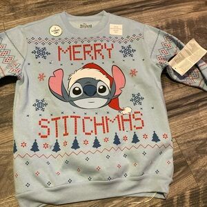 Disney Merry Stitchmas Sweater - Light Blue I light up